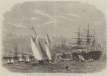 The International Naval Festival at Portsmouth, the French Fleet leaving Spithead